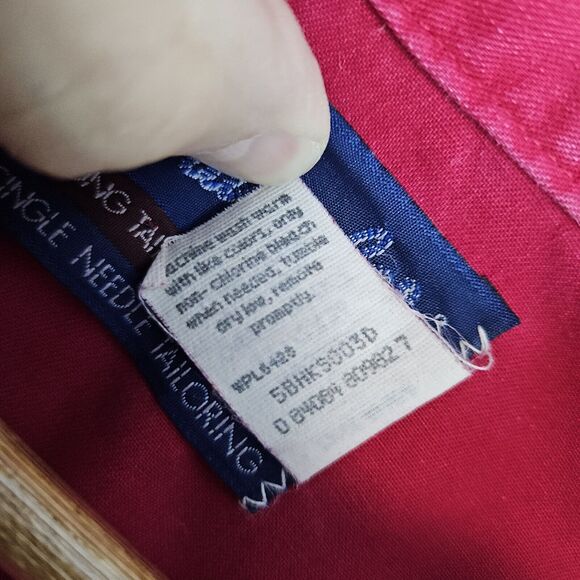 Wrangler Men's Shirt X-Long Tails Size 17.5-36 (XL) Red 100% Cotton Button Down - Picture 6 of 11